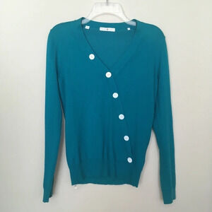 Robert Talbott Sky Blue Button Sweater V-Neck Top size S